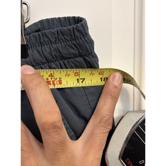 L.L. BEAN STRETCH RIPSTOP PULL ON GRAY PANTS wide LEG WOMENS LARGE Crop - Picture 7 of 10